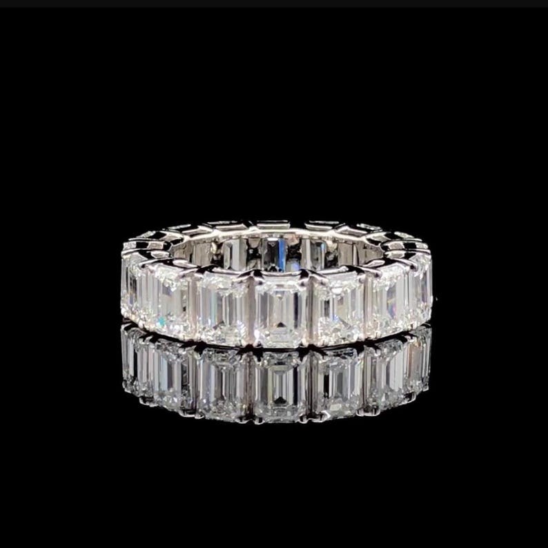 Emeral Cut Stacking Ring & Wedding Band Ring