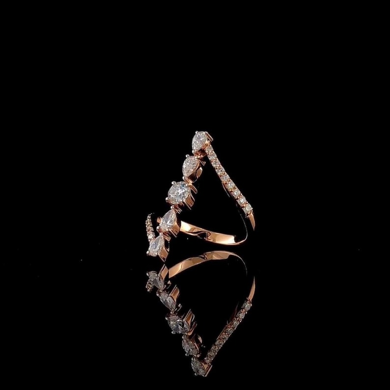 Elegant Mix Shape Moissanite Statement Ring