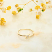 Stylish Chevron Lab Grown Diamond Ring Minimal V Band Luxury Jewelry