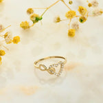 Dainty gold signet ring with diamond sunburst design minimal luxury jewelry for women