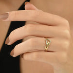 Dainty gold signet ring with diamond sunburst design minimal luxury jewelry for women