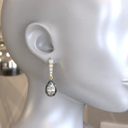 Vintage Pear-Round Cut 5.00 Ct Lab Grown Diamond Earrings Antique Style Elegant Fine Jewelry Gift