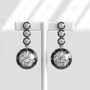 2.09 Ct round cut lab grown diamond earrings elegant bridal jewelry with brilliant sparkle and timeless design