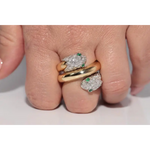 Fashion lab created gemstone ring with citrine stone and brilliant diamond highlights