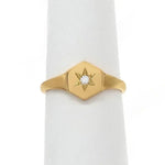 Stylish gold letter signet ring personalized dainty jewelry for women gift ready
