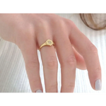 Stylish gold letter signet ring personalized dainty jewelry for women gift ready