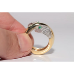 Fashion lab created gemstone ring with citrine stone and brilliant diamond highlights