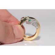 Fashion lab created gemstone ring with citrine stone and brilliant diamond highlights