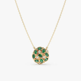 0.33 Ct genuine green and white gemstone pendant necklace with dual tone color and elegant design, perfect for fine jewelry and modern stylish wear