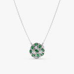 0.33 Ct genuine green and white gemstone pendant necklace with dual tone color and elegant design, perfect for fine jewelry and modern stylish wear