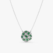 0.33 Ct genuine green and white gemstone pendant necklace with dual tone color and elegant design, perfect for fine jewelry and modern stylish wear