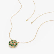 0.33 Ct genuine green and white gemstone pendant necklace with dual tone color and elegant design, perfect for fine jewelry and modern stylish wear