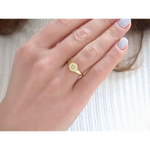 Stylish gold letter signet ring personalized dainty jewelry for women gift ready
