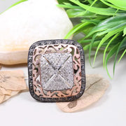 Sterling Silver Emerald Shape Vintage Ring | Antique Style Natural Black Diamond Ring | Unique Elegant Diamond Jewelry Gift for Her