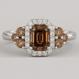 Vintage Asscher & Round Cut Diamond Engagement Ring For Your Love