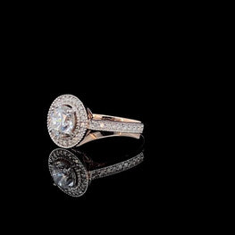 Round Cut Moissanite Halo Wedding Ring
