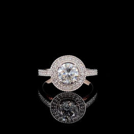 Round Cut Moissanite Halo Wedding Ring