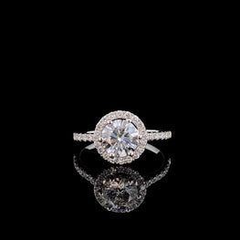 Round Moissanite Halo Bridal Ring