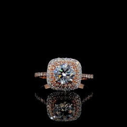 Round Cut Halo Elegant Sparkle Engagement Ring