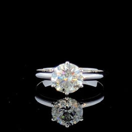 Round Cut Moissanite Solitaire Ring
