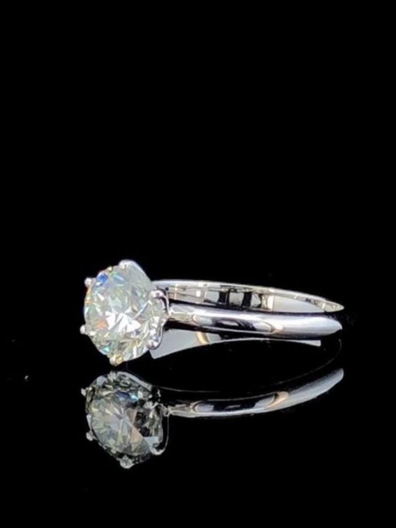 Round Cut Moissanite Solitaire Ring