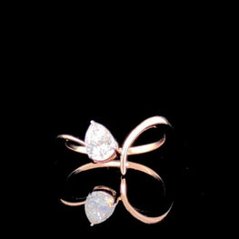 Pear Cut Moissanite Solitaire Engagement Ring