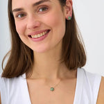 0.33 Ct genuine green and white gemstone pendant necklace with dual tone color and elegant design, perfect for fine jewelry and modern stylish wear