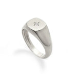 Elegant gold initial ring sleek signet style personalized jewelry for women minimal