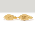 Minimal signet gold initial ring personalized jewelry for women stylish dainty piece