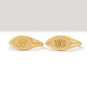 Minimal signet gold initial ring personalized jewelry for women stylish dainty piece
