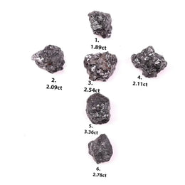 6 Black Rough Diamond Lot Loose Rough Earth Mined Diamond Lot Uncut Rough Diamond Lot Use For Jewerly 