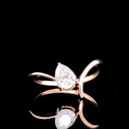 Pear Cut Moissanite Solitaire Engagement Ring