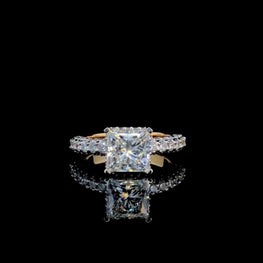 Elegant Princess & Round Moissanite Ring