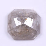 0.57 carat natural asscher cut salt and pepper diamond (5.76mm) – antique rose cut loose diamond for engagement rings and custom jewelry