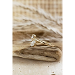 1.69 Ct MOI lab created marquise diamond ring, gold band, elegant and romantic jewelry piece.