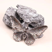 Multicolor Gemstone Butterfly Brooch Pin – Sterling Silver Victorian Style Statement Insect Jewelry | Nature-Inspired Gift