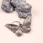 Multicolor Gemstone Butterfly Brooch Pin – Sterling Silver Victorian Style Statement Insect Jewelry | Nature-Inspired Gift