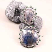 Victorian Purple & Blue Gemstone Pendant – Sterling Silver Antique Diamond Jewelry | 18th Century Inspired Unique Pendant Gift