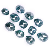 5.98 Ct Blue Diamond Lot, 11 Pcs Pear, Cushion & Oval Cut Loose Diamonds, Natural Salt and Pepper Blue Diamonds for Customized Jewelry