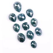 5.98 Ct Blue Diamond Lot, 11 Pcs Pear, Cushion & Oval Cut Loose Diamonds, Natural Salt and Pepper Blue Diamonds for Customized Jewelry