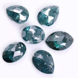 1.96 Ct Blue Colored Diamond Lot Pear & Oval Cut Diamond Lot Loose Lab Created Diamond Lot Use For Custom Jewerly 