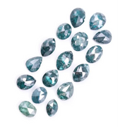4.13 Ct Blue Mix Diamond Lot I 16 Pcs Rose Cut Rustic Diamonds | Pear, Oval and Marquise Fancy Color Loose Stones for Engagement Rings