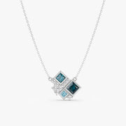 4.76 Ct Genuine Blue Diamond Necklace Elegant Minimalist Luxury Pendant Fine Jewelry for Women