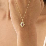 0.27 Ct genuine Pink gemstone minimalist pendant necklace with elegant design and rich color, perfect jewelry for women and everyday styling