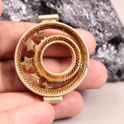 Art Deco Celestial Star Pendant Necklace – Diamond Circle Charm, Handmade Dainty Astrology Jewelry