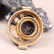 Art Deco Celestial Star Pendant Necklace – Diamond Circle Charm, Handmade Dainty Astrology Jewelry