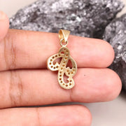 Victorian Style Personalized Letter Necklace – P Initial Pendant with Diamonds, Handmade Dainty Jewelry, Anniversary Gift