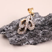 Victorian Style Personalized Letter Necklace – P Initial Pendant with Diamonds, Handmade Dainty Jewelry, Anniversary Gift