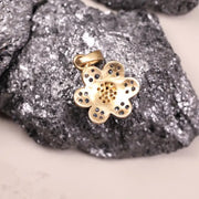 Victorian-inspired flower pendant with diamond, dainty floral silver necklace, handmade beautiful jewelry gift for her