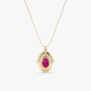 0.27 Ct genuine Pink gemstone minimalist pendant necklace with elegant design and rich color, perfect jewelry for women and everyday styling